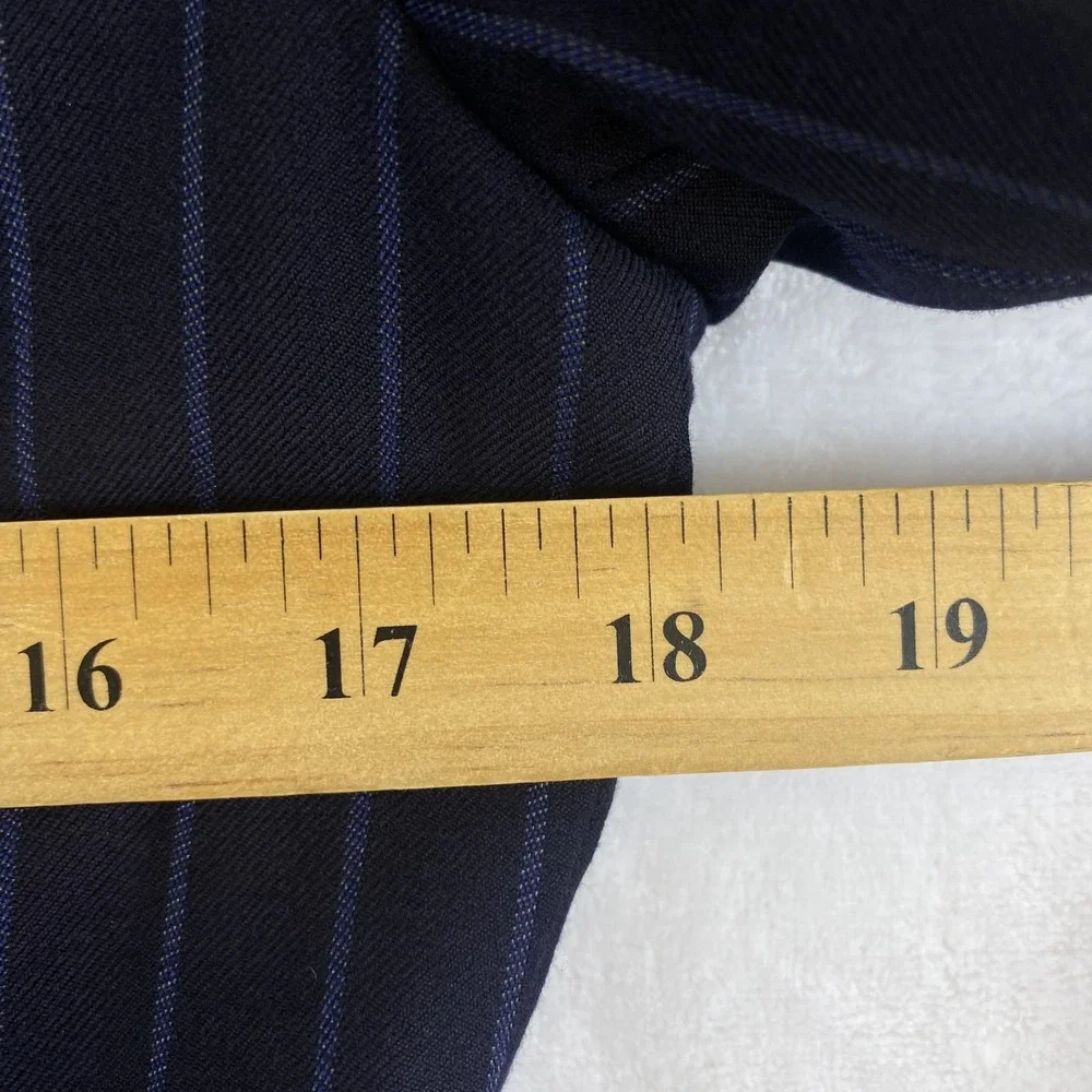 Vintage 1990s Ralph Lauren Collection Classics Sz 6 Blue Striped Wool SEE NOTES - Picture 13 of 14